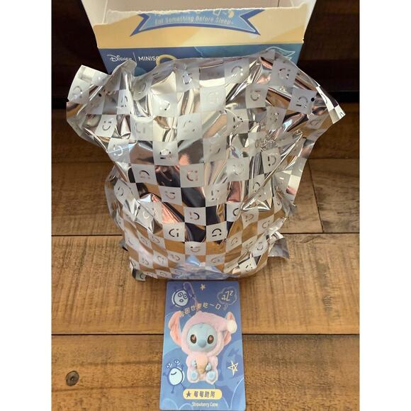 Disney Miniso Stitch Eat Something Before Sleep Strawberry Cone Vinyl Plush Toy - Picture 5 of 8